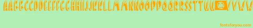 BANDA NEIRA Font – Orange Fonts on Green Background