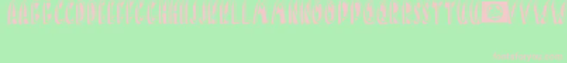BANDA NEIRA-fontti – vaaleanpunaiset fontit vihreällä taustalla