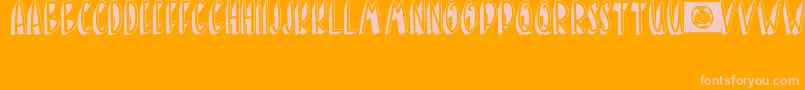 BANDA NEIRA-Schriftart – Rosa Schriften auf orangefarbenem Hintergrund