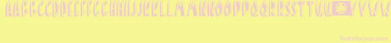 BANDA NEIRA-fontti – vaaleanpunaiset fontit keltaisella taustalla