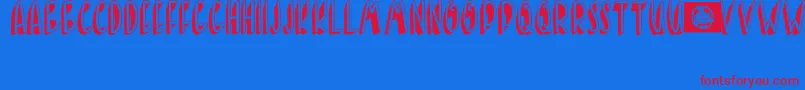 BANDA NEIRA Font – Red Fonts on Blue Background