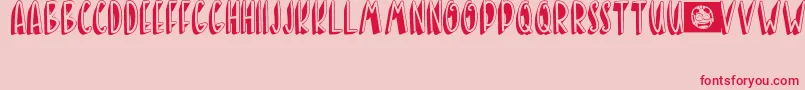 BANDA NEIRA-Schriftart – Rote Schriften auf rosa Hintergrund