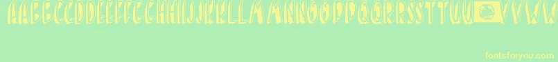 BANDA NEIRA-Schriftart – Gelbe Schriften auf grünem Hintergrund
