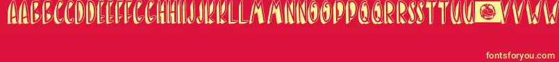 BANDA NEIRA-Schriftart – Gelbe Schriften auf rotem Hintergrund