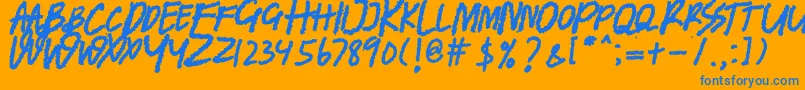 BANDEM BOLD-Schriftart – Blaue Schriften auf orangefarbenem Hintergrund