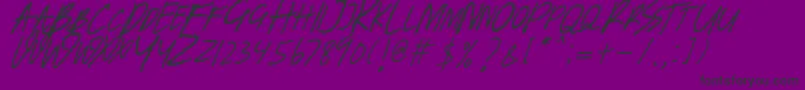 BANDEM ITALIC Font – Black Fonts on Purple Background