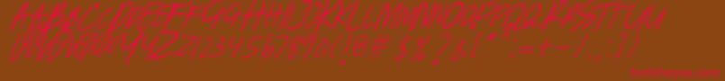 BANDEM ITALIC Font – Red Fonts on Brown Background