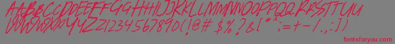 BANDEM ITALIC Font – Red Fonts on Gray Background