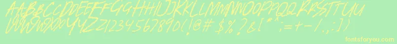 BANDEM ITALIC Font – Yellow Fonts on Green Background