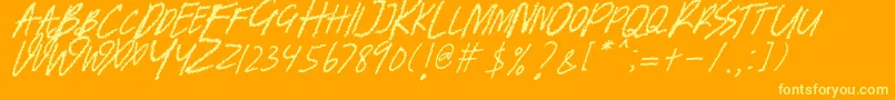 BANDEM ITALIC Font – Yellow Fonts on Orange Background