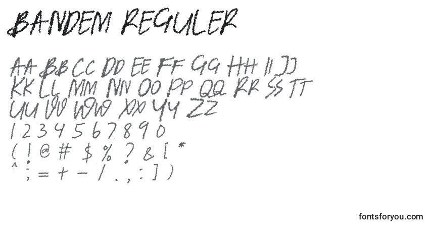 Czcionka BANDEM REGULER – alfabet, cyfry, specjalne znaki