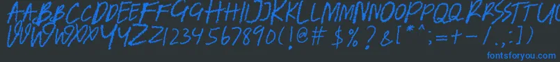 Saiba mais sobre a fonte BANDEM REGULER Fonte BANDEM REGULER – fontes azuis em um fundo preto