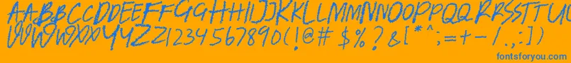 BANDEM REGULER Font – Blue Fonts on Orange Background