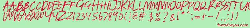 BANDEM REGULER Font – Red Fonts on Green Background