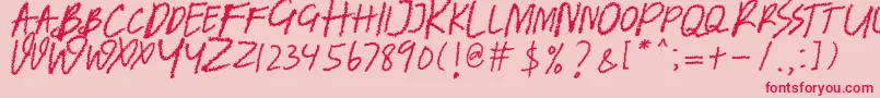 フォントBANDEM REGULER – ピンクの背景に赤い文字