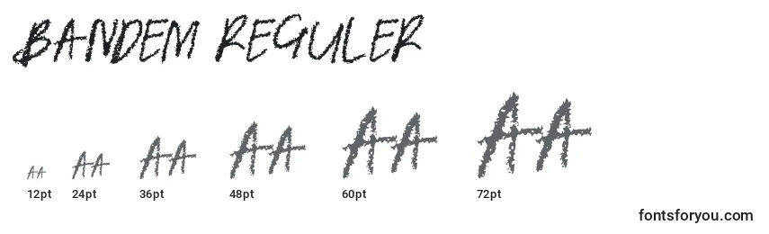 Размеры шрифта BANDEM REGULER