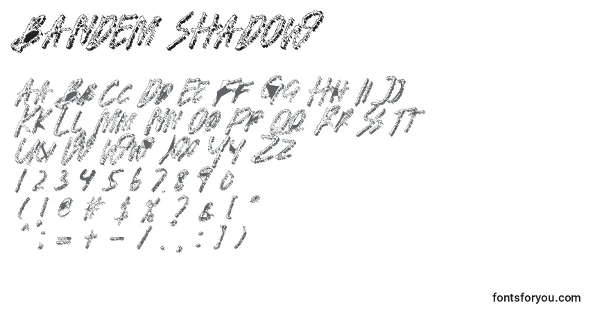 Шрифт BANDEM SHADOW – алфавит, цифры, специальные символы