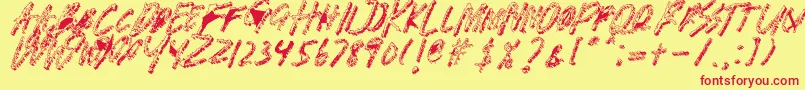 BANDEM SHADOW Font – Red Fonts on Yellow Background