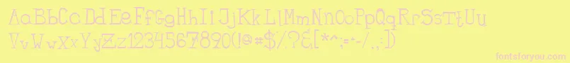 フォントBANDIT – ピンクのフォント、黄色の背景