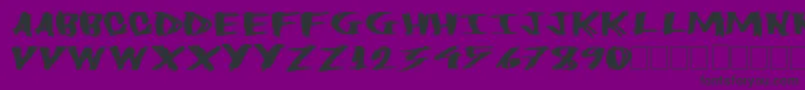 フォントHeavyload – 紫の背景に黒い文字