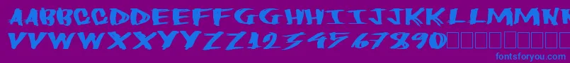 Heavyload Font – Blue Fonts on Purple Background