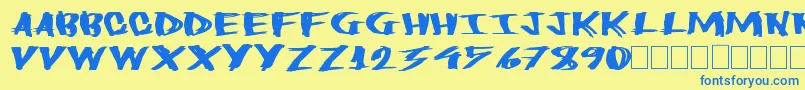 Heavyload Font – Blue Fonts on Yellow Background