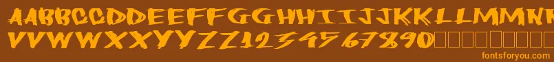 Heavyload Font – Orange Fonts on Brown Background