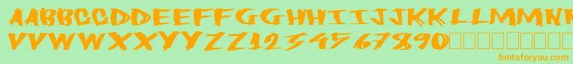 Heavyload Font – Orange Fonts on Green Background