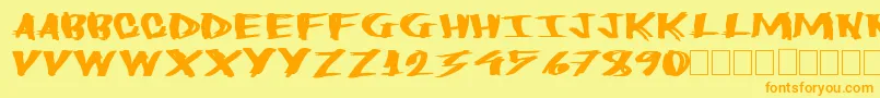 Heavyload Font – Orange Fonts on Yellow Background
