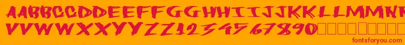 Heavyload Font – Red Fonts on Orange Background