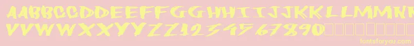 Heavyload Font – Yellow Fonts on Pink Background