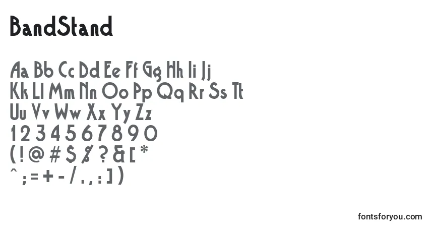 BandStand (120640)-fontti – aakkoset, numerot, erikoismerkit