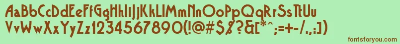 BandStand Font – Brown Fonts on Green Background