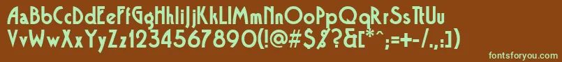 Шрифт BandStand – зелёные шрифты на коричневом фоне