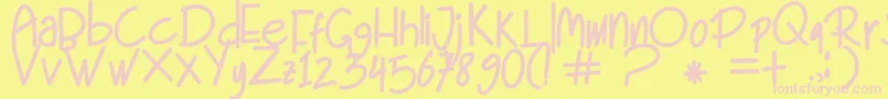 bandung bold Font – Pink Fonts on Yellow Background