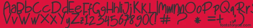bandung bold-Schriftart – Schwarze Schriften auf rotem Hintergrund