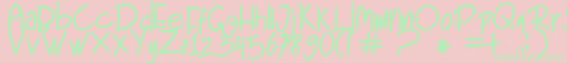 bandung bold Font – Green Fonts on Pink Background