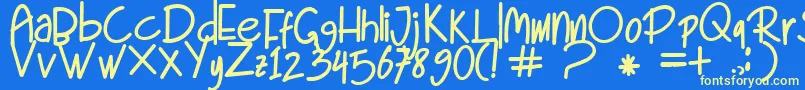 bandung bold-Schriftart – Gelbe Schriften auf blauem Hintergrund