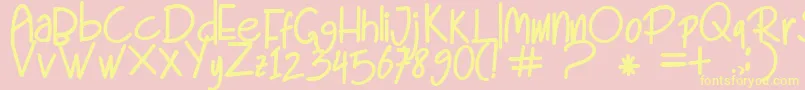 bandung bold-Schriftart – Gelbe Schriften auf rosa Hintergrund