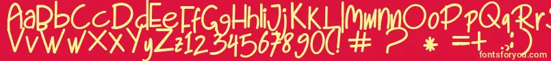 フォントbandung bold – 黄色の文字、赤い背景