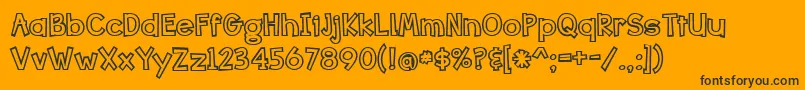 Шрифт Bang Whack Pow Outline – чёрные шрифты на оранжевом фоне