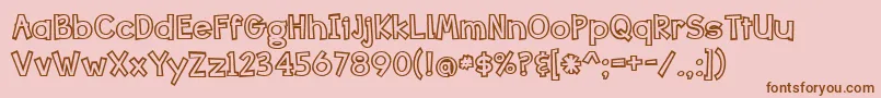 Fonte Bang Whack Pow Outline – fontes marrons em um fundo rosa