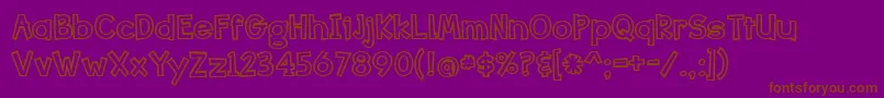Шрифт Bang Whack Pow Outline – коричневые шрифты на фиолетовом фоне