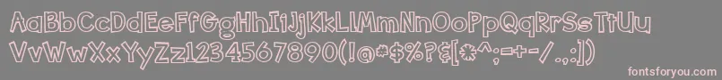Bang Whack Pow Outline Font – Pink Fonts on Gray Background