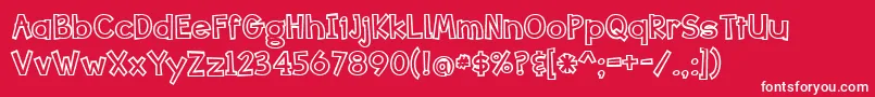 Bang Whack Pow Outline Font – White Fonts on Red Background