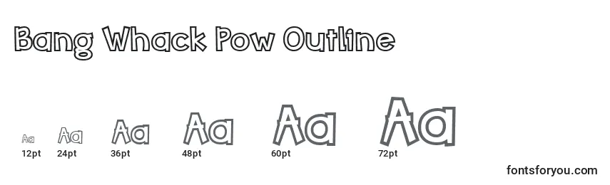 Größen der Schriftart Bang Whack Pow Outline