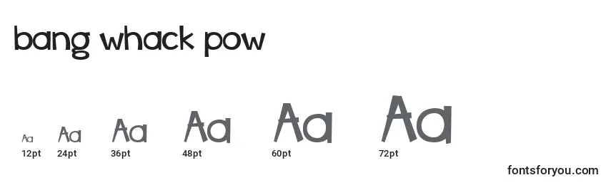 Bang whack pow Font Sizes