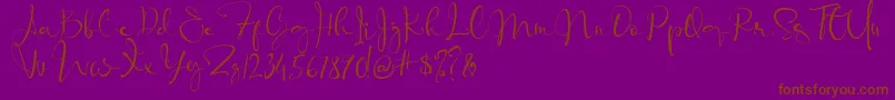 Banggar Signature Font   Dafont-Schriftart – Braune Schriften auf violettem Hintergrund