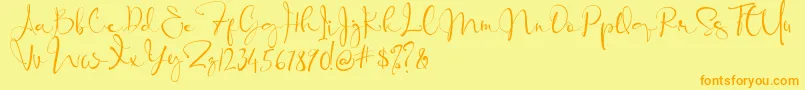 Fonte Banggar Signature Font   Dafont – fontes laranjas em um fundo amarelo