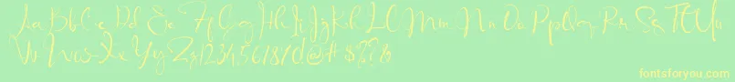 Banggar Signature Font   Dafont Font – Yellow Fonts on Green Background